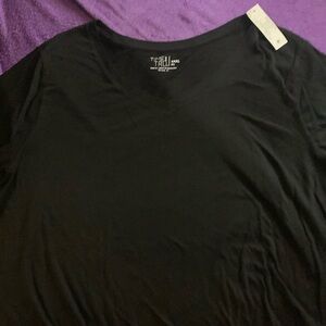 Women’s Time and Tru Black V-neck Tee